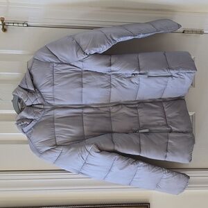 ST. JOHN'S BAY WOMEN'S GRAY HOODED ZIPPERED WINTER COAT SIZE SMALL